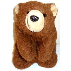 Fancy Zoo Brown Grizzly Bear Hand Puppet 2004 Stuffed Plush 14" Kid's Storytime